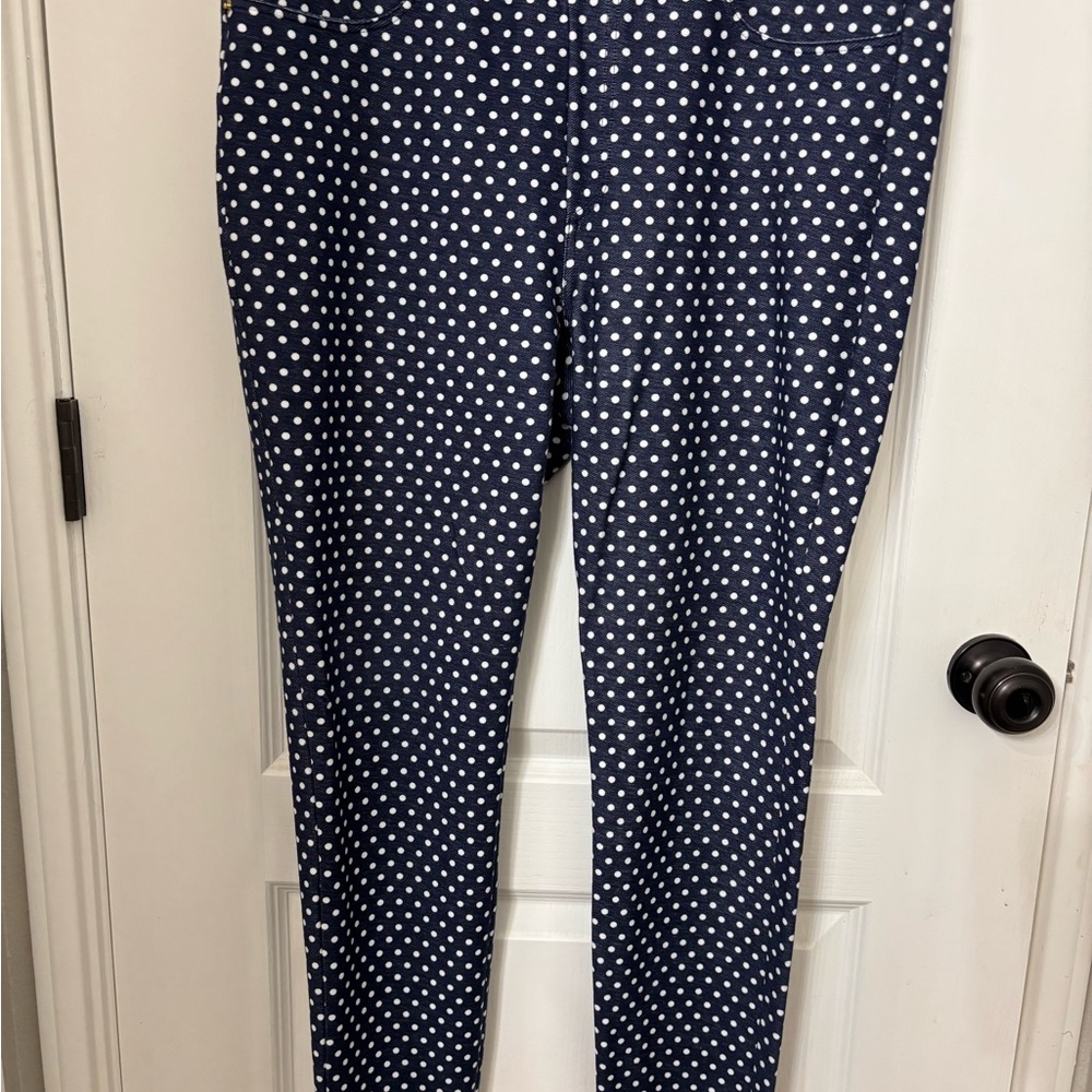 MICHAEL Michael Kors Navy and White Polka Dot Pants